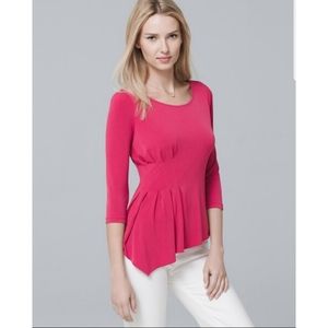 WHBM Asymmetrical Knit Top Moroccan Rose XS